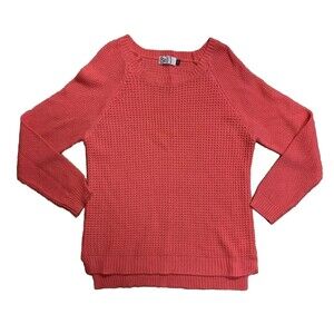 SO Women's Melon Orange Long Sleeve Sweater Size XL Raglan Sleeves